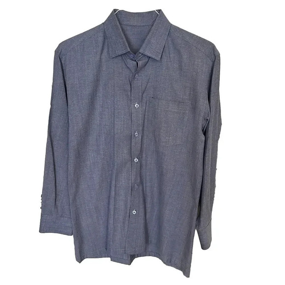 Men’s Grey Button Down Shirt Size L - Picture 1 of 3